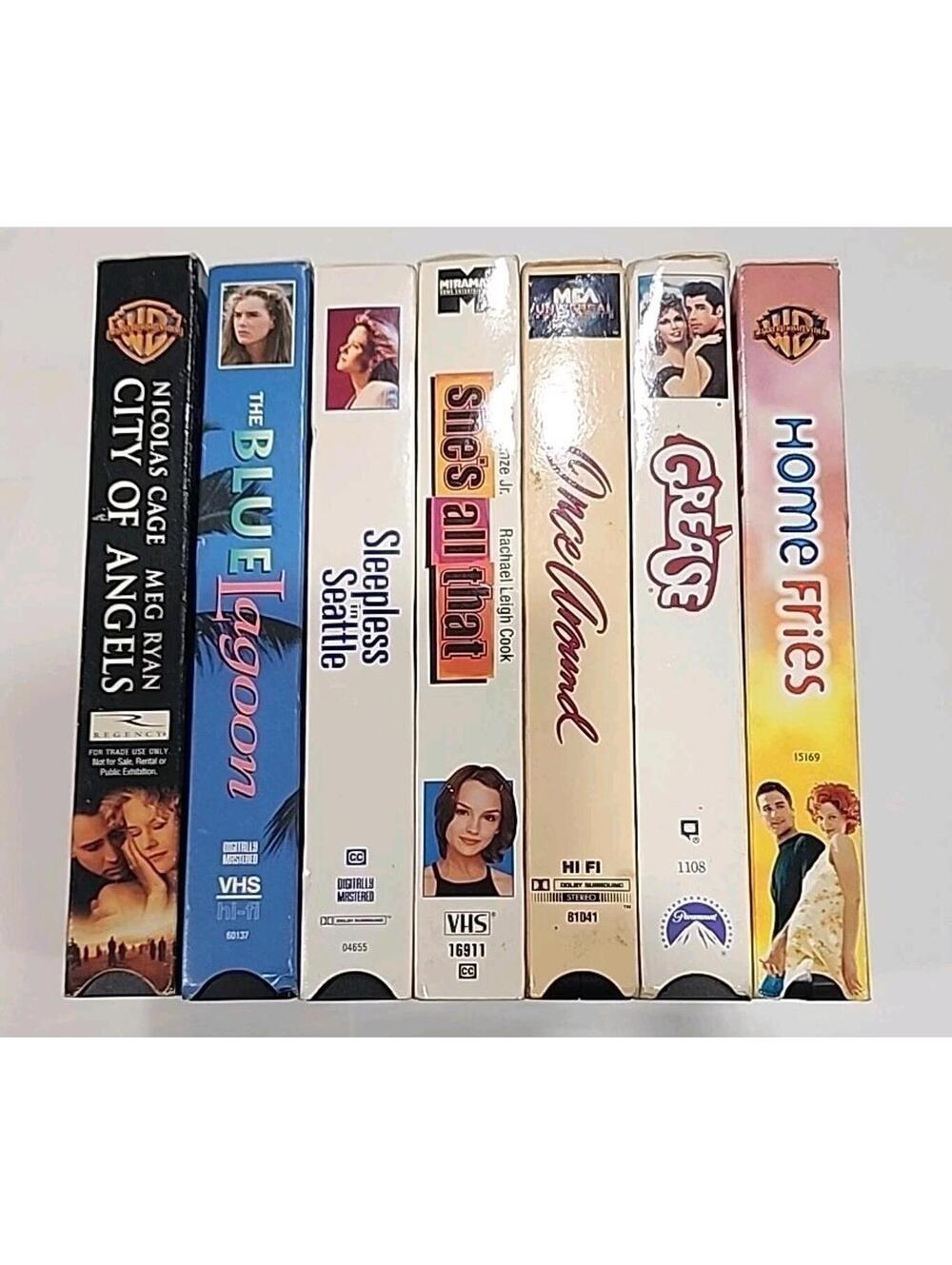 VHS LOT Of 7 Romantic Comedies 80s Movies Grease City of Angels Blue Lagoon +++